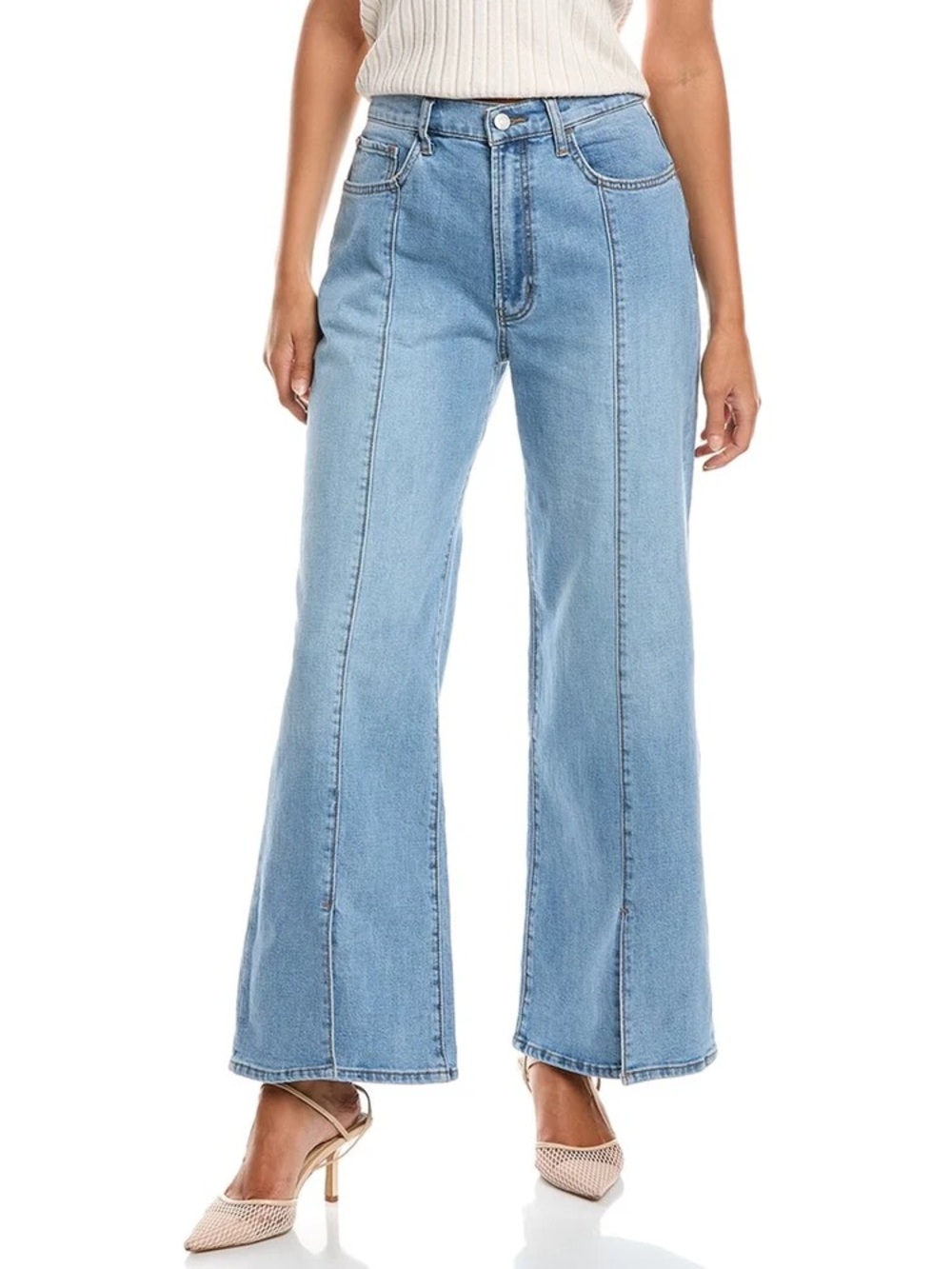 HUDSON Jolene Adelaide Wide Leg Front Seam Slit Hem Jeans Size 30 NWT
